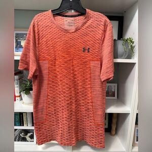 SALE - 3/$20 - Under Armour Men's Orange Athletic Tee - like-new condition Large